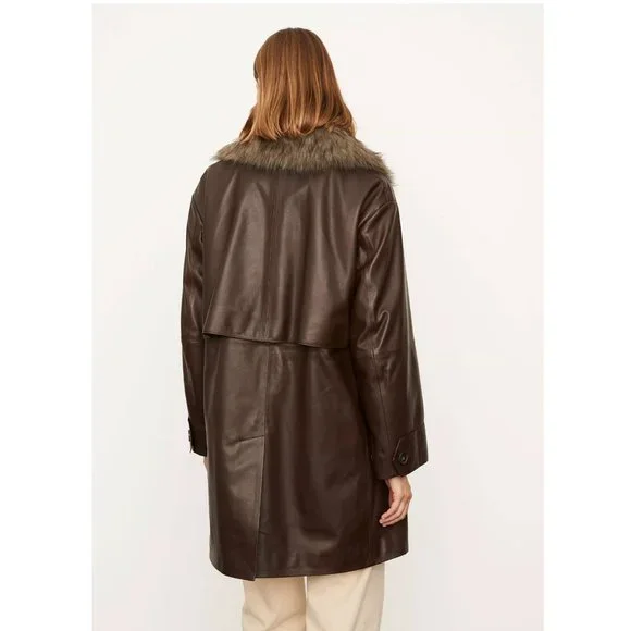 Vince Leather Coat - Picture 3 of 11